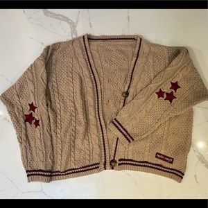 Taylor Swift - the cardigan - beige limited edition XL/2XL (tan & maroon)